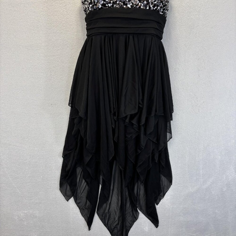 Vintage Y2K City Triangles Hanky Hem Fairy Dress Juniors Medium Whimsigoth Goth‎ - Picture 7 of 12